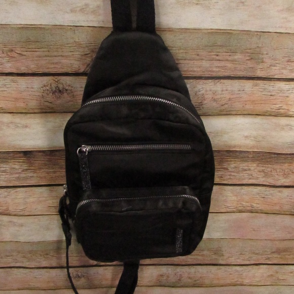 Handbags - Black Shiny Small Backpack H:11"xW:7"xW2.5"